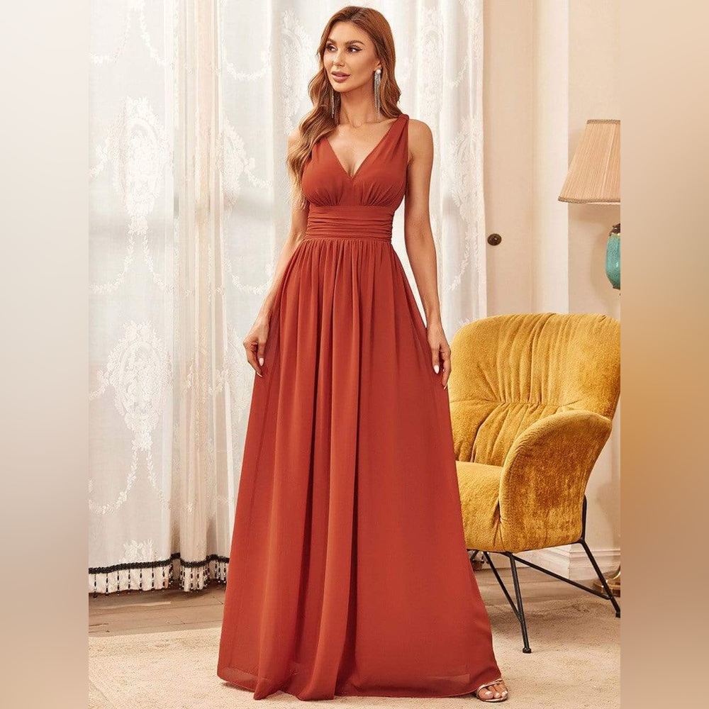 Ever Pretty Women's Maxi Dress in Rust Orange